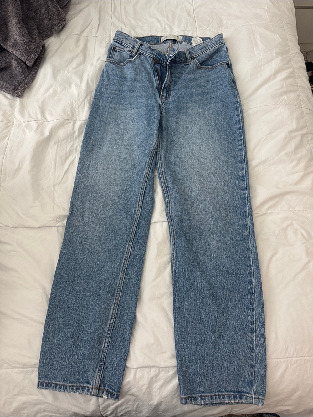 Abercrombie & Fitch Straight-Leg Jeans in Light Blue Denim